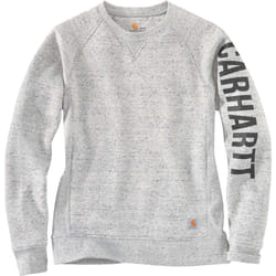Carhartt Clarksburg Crewneck Felpa da donna, grigio-bianco, dimensione XL per donne