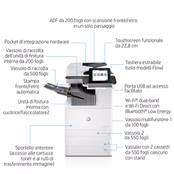 HP Color LaserJet Enterprise Flow Stampante multifunzione M776zs, Stampa, copia, scansione e fax, Stampa fronte/retro; Scansione verso e-mail - Vista aggiuntiva 5