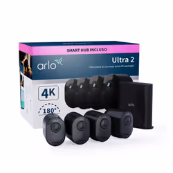 Arlo Ultra 2 Telecamera di Sorveglianza esterno, set da 4 nero