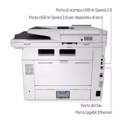 HP LaserJet Enterprise Stampante multifunzione Enterprise LaserJet M430f, Bianco e nero, Stampante per Aziendale, Stampa, copia, scansione, fax, ADF da 50 fogli; Stampa fronte/retro; Scansione fronte/retro; Stampa da porta USB frontale; Compatta; Efficienza energetica; Avanzate funzionalità di sicurezza; - Vista aggiuntiva 7