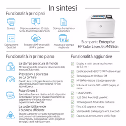 HP Color LaserJet Enterprise Stampante Enterprise Color LaserJet M455dn, Colore, Stampante per Aziendale, Stampa, Compatta; Avanzate funzionalità di sicurezza; Efficienza energetica; Stampa fronte/retro - Vista aggiuntiva 8