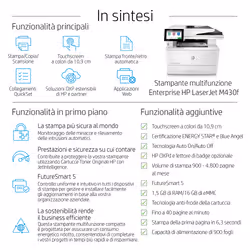 HP LaserJet Enterprise M430f Multifunction Bianco e nero Stampante, Solo Ethernet; Fotocopiatrice, scanner - Vista aggiuntiva 5