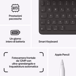 Apple iPad , 10.2" LED, 2160 x 1620, A13 Bionic, 64GB, Bluetooth 4.2, Touch ID, 8MP + 12MP, iPadOS - Vista aggiuntiva 7