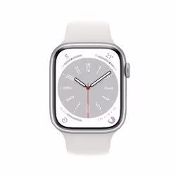 Apple Watch Series 8 GPS + Cellular 45mm Cassa in Alluminio color Argento con Cinturino Sport Band Bianco - Regular