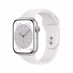 Apple Watch Series 8 GPS 45mm Cassa in Alluminio color Argento con Cinturino Sport Band Bianco - Regular, OLED, Touch screen, ...