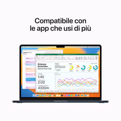 Apple MacBook Air 15" M2 8-core CPU 10-core GPU 256 GB Mezzanotte - Vista aggiuntiva 7