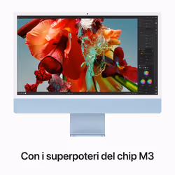 Apple iMac con Retina 24'' Display 4.5K M3 chip con 8‑core CPU e 10‑core GPU, 512 GB SSD - Blu - Vista aggiuntiva 4