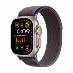 Apple Watch Ultra 2 GPS + Cellular, Cassa 49m in Titanio con Blu/Nero Trail Loop - S/M, OLED, Touch screen, 64 GB, GPS (satel ...