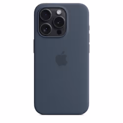 Apple Custodia MagSafe in silicone per iPhone 15 Pro - Blu Tempesta - Vista aggiuntiva 4