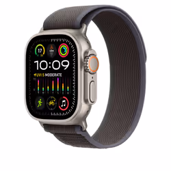 Apple MT613ZM/A accessorio indossabile intelligente Band Nero, Blu Nylon, Poliestere riciclato, Titanio, Spandex