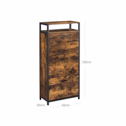 Vasagle LBS101B01 scarpiera Chiuso Nero, Legno - Vista aggiuntiva 8