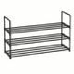 Songmics - Scaffale per scarpe a 3 livelli in metallo nero - 15 paia
