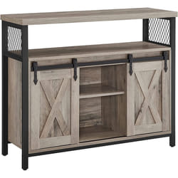 Credenza, Mobile da Cucina, Armadietto Organizzatore, con 2 Ante Scorrevoli, 33 x 100 x 80 cm, Ripiani Regolabili, Stile Country, per Soggiorno,