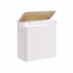 Songmics LCB091W01, ABS sintetico, Bamboo, Cotone, Metallo, Legno compensato, Bianco, 600 mm, 400 mm, 615 mm, 3,7 kg