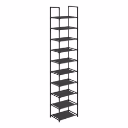 Songmics LSR110B02, Aperto, Nero, Tessuto, Metallo, Plastica, 10 ripiani, 330 mm, 1730 mm