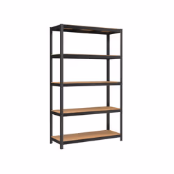 Songmics GLR060B01, Mensola per scaffale, Libera installazione, MDF, Acciaio, Nero, Marrone, Universale, 175 kg