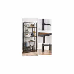 Vasagle - libreria, libreria a 6 piani, mensola con display geometrico, ripiano portaoggetti, 30 x 80 x 180 cm, per studio, ufficio, soggiorno, - Vista aggiuntiva 4