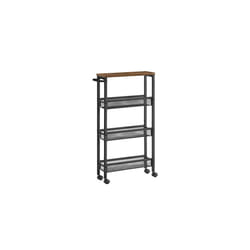 Songmics - vasagle Carrello a 4 Ripiani, Carrello Cucina Salvaspazio con Ruote, Struttura in Acciaio, Maniglia, Carrellino per Piccoli Spazi, Cucina