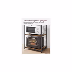 Songmics - vasagle Scaffale da Cucina, Bar, Scaffale da Panetteria, Portaoggetti a 6 Ripiani con 6 Ganci, per Microonde, Struttura in Acciaio, - Vista aggiuntiva 4