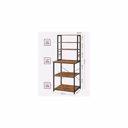 Songmics - vasagle Scaffale da Cucina, Bar, Scaffale da Panetteria, Portaoggetti a 6 Ripiani con 6 Ganci, per Microonde, Struttura in Acciaio, - Vista aggiuntiva 5