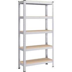 Songmics - Set di 2 Scaffalature a 5 Ripiani, Scaffale in Acciaio, Montaggio Rapido, Utensili, Strumenti in Garage, Magazzino, Ripostiglio, Portante