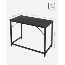 Songmics - vasagle Scrivania per Computer, Postazione di Lavoro, Scrivania da Ufficio, per Studio, Camera da Letto, 50 x 100 x 76 cm, Stile
