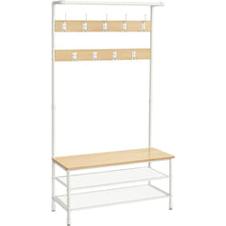 VASAGLE Appendiabiti, Grande Mobile da Ingresso con Panca, 9 Ganci, Scarpiera, Barra Attaccapanni, 41,5 x 100 x 182 cm, per Corridoio Soggiorno