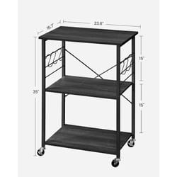 Songmics - vasagle Scaffale da Cucina con Rotelle, Carrello di Servizio con 3 Ripiani, Scaffale per Microonde, Forno, Tostapane, Struttura Metallica