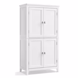 Vasagle BBC552P31, Bianco, Indipendente, 5 ripiani, 2 porta/porte, Pannello di fibra a media densità (MDF), Porta a battente