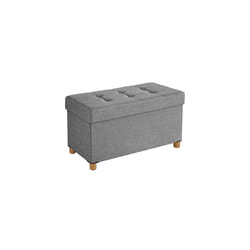 Cassapanca Pieghevole, Poggiapiedi Panca Contenitore con Coperchio, Piedi in Legno, capacità di 65 Litri, Regge Fino a 300 kg, per Camera da Letto,