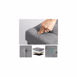 Cassapanca Pieghevole, Poggiapiedi Panca Contenitore con Coperchio, Piedi in Legno, capacità di 65 Litri, Regge Fino a 300 kg, per Camera da Letto, - Vista aggiuntiva 4