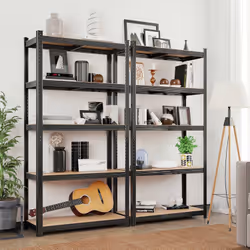 Songmics GLR040B01 scaffale Mensola modulare Libera installazione MDF, Metallo Nero - Vista aggiuntiva 4
