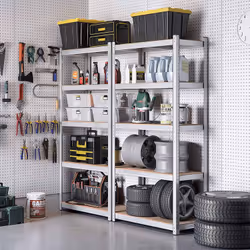 Songmics GLR040E02 scaffale Mensola per scaffale Libera installazione MDF, Acciaio Argento - Vista aggiuntiva 4