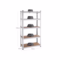 Songmics GLR040E02 scaffale Mensola per scaffale Libera installazione MDF, Acciaio Argento - Vista aggiuntiva 6