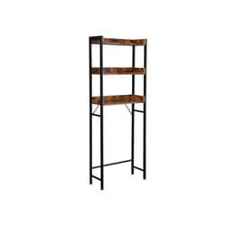 Vasagle BTS002B01 mensola e scaffale per utensili Truciolare Acciaio Nero, Marrone, Legno naturale