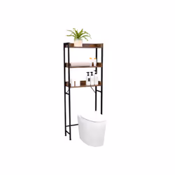 Vasagle BTS002B01 mensola e scaffale per utensili Truciolare Acciaio Nero, Marrone, Legno naturale