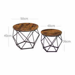 Vasagle LET040B01 tavolino da caffè, comodino e consolle da soggiorno Tavolo da caffè Forma rotonda - Vista aggiuntiva 6