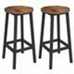 Vasagle - Set di 2 Sgabelli Alti, Sgabelli da Bar, Sgabelli Cucina, Telaio in Acciaio Resistente, Altezza 65 cm, Assemblaggio Facile, Stile