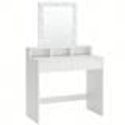 Songmics - vasagle Toeletta con Specchio e Lampadine Illuminanti, Tavolo da Trucco con 2 Cassetti e 3 Scomparti Portaoggetti, Postazione Trucco,