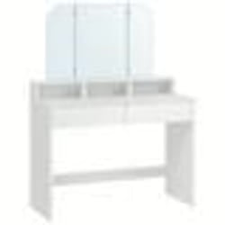 Songmics - Toeletta Bianca con Specchio 3 ante e 2 Cassetti - L100 cm