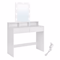 Vasagle RDT164W01, Bianco, Truciolato, Moderno, 1 ripiani, 2 cassetto/cassetti, 1000 mm