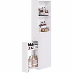 [Perfetto per gli angoli stretti] Con dimensioni di 40 x 18 x 134,4 cm, questo alto mobile da bagno salvaspazio è stato proge ...