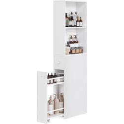 Songmics - vasagle Mobile Bagno Alto, Mobiletto Bagno Salvaspazio, Colonna Bagno con Cassetti e Ripiano Regolabile, per Spazi Piccoli, Stile Moderno,