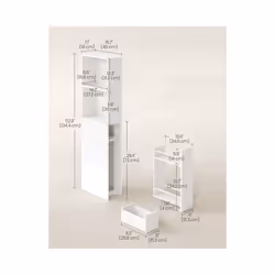 Songmics - vasagle Mobile Bagno Alto, Mobiletto Bagno Salvaspazio, Colonna Bagno con Cassetti e Ripiano Regolabile, per Spazi Piccoli, Stile Moderno,