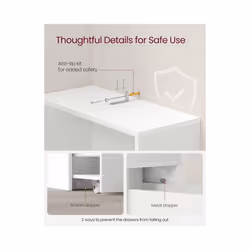 Songmics - vasagle Mobile Bagno Alto, Mobiletto Bagno Salvaspazio, Colonna Bagno con Cassetti e Ripiano Regolabile, per Spazi Piccoli, Stile Moderno, - Vista aggiuntiva 5
