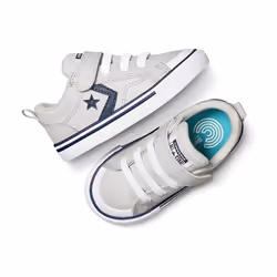 Scarpe bambini Converse - Pro blaze strap ox grigio/blu A13081C Grigio - 22 - Vista aggiuntiva 2