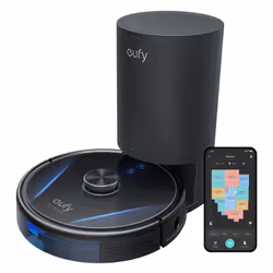 Eufy RoboVac LR30 Hybrid+, Sacchetto per la polvere, Nero, Rotondo, 3 L, 62 dB, 0,2 L
