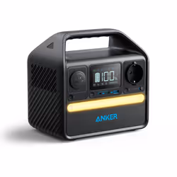 Anker 522 Power Station Portatile, Litio Ferro Fosfato (LiFePo4), AC, Accendisigari, Solare, USB, 299 Wh, 600 W, Nero, Pulsan ...