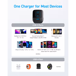Anker 336 Charger (67W) Computer portatile, Telefono cellulare, Computer portatile, Power bank, Smartphone, Orologio intelligente, Tablet, Orologio, Indossabili Nero USB Ricarica rapida Interno - Vista aggiuntiva 6