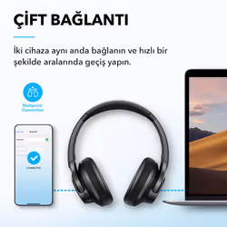 Soundcore A3004-Mavi Auricolare Cablato A Padiglione Musica e Chiamate USB tipo-C Bluetooth Blu - Vista aggiuntiva 3